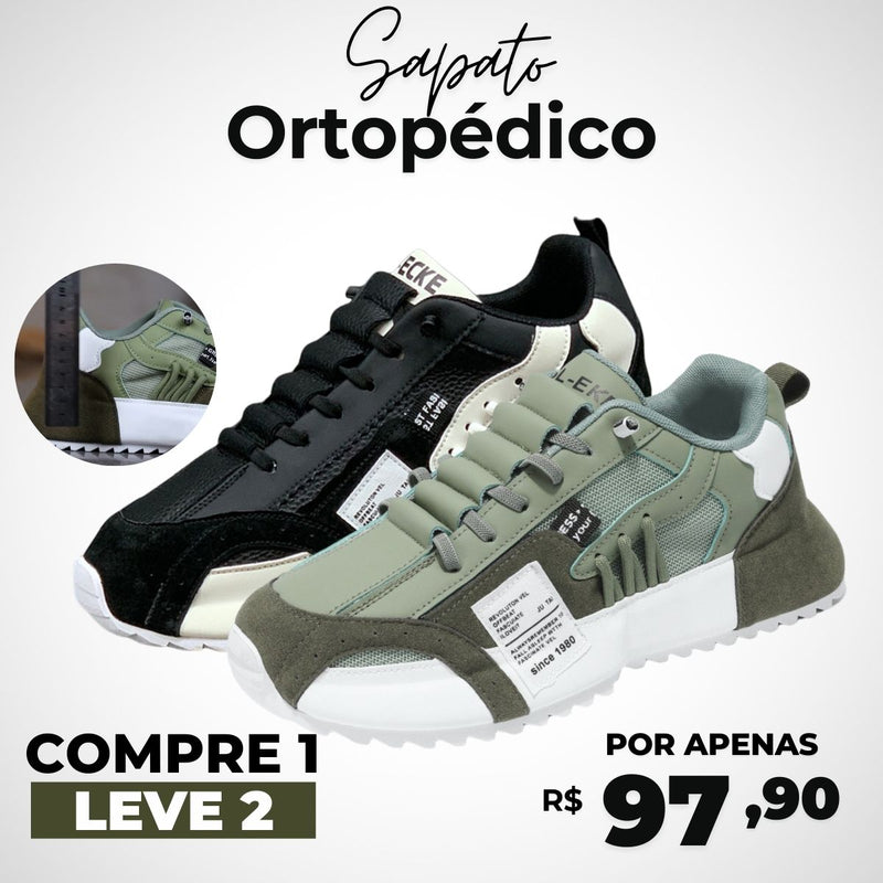 Kit 2 Sapatos Tecno Ortopédico - (AUMENTE 5CM)